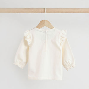 White and Sage Green Butterfly Baby Long Sleeve Top and Leggings