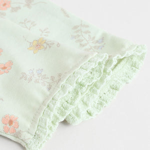White and Sage Green Butterfly Baby Long Sleeve Top and Leggings