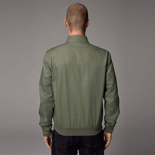 Load image into Gallery viewer, Sage Green Shower Resistant Check Lining Harrington Jacket
