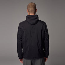 Load image into Gallery viewer, Black Shower Resistant Lightweight Hooded Anorak Jacket
