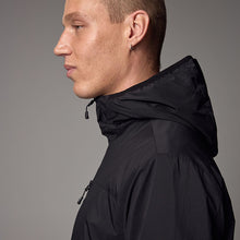 Load image into Gallery viewer, Black Shower Resistant Lightweight Hooded Anorak Jacket
