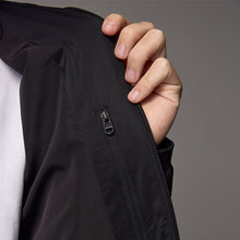Load image into Gallery viewer, Black Shower Resistant Lightweight Hooded Anorak Jacket
