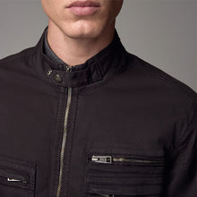 Load image into Gallery viewer, Black Zip Through Funnel Jacket
