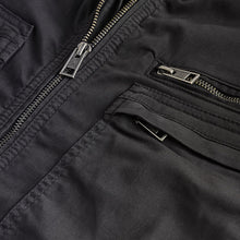 Load image into Gallery viewer, Black Zip Through Funnel Jacket
