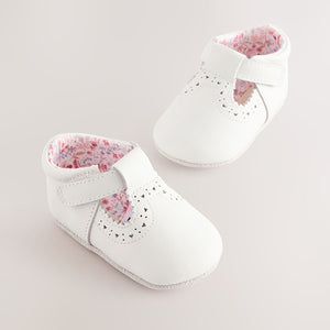 White Leather Baby T-Bar Shoes