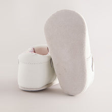 Load image into Gallery viewer, White Leather Baby T-Bar Shoes

