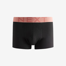 Load image into Gallery viewer, Black Blue/Neutral/Purple Big Text Waistband Hipster Boxers 5 Pack
