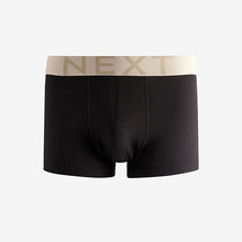 Load image into Gallery viewer, Black Blue/Neutral/Purple Big Text Waistband Hipster Boxers 5 Pack
