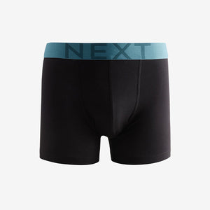 Black Bright Colour Waistband Trunks Boxers 5 Pack