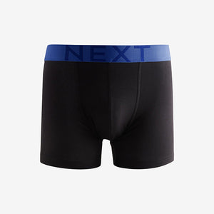 Black Bright Colour Waistband Trunks Boxers 5 Pack
