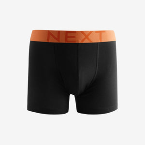Black Bright Colour Waistband Trunks Boxers 5 Pack
