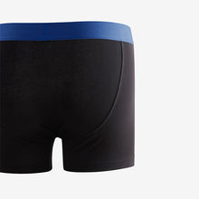 Load image into Gallery viewer, Black Bright Colour Waistband Trunks Boxers 5 Pack
