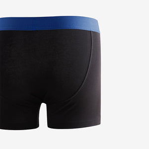 Black Bright Colour Waistband Trunks Boxers 5 Pack