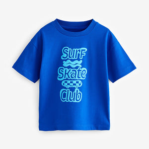 Cobalt Blue Simple Short Sleeve T-Shirt