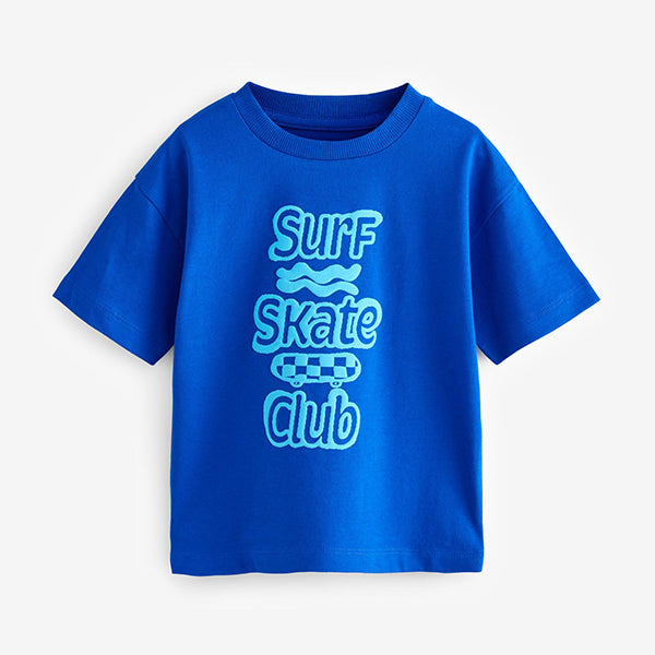 Cobalt Blue Simple Short Sleeve T-Shirt