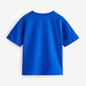 Cobalt Blue Simple Short Sleeve T-Shirt