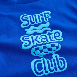 Cobalt Blue Simple Short Sleeve T-Shirt