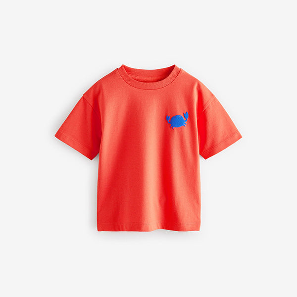 Red Crab Simple Short Sleeve T-Shirt
