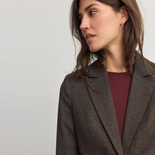 Load image into Gallery viewer, Brown Tailored Checked Single Breasted Blazer
