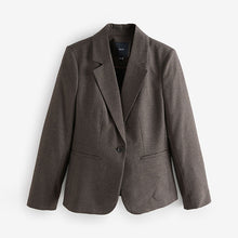 Load image into Gallery viewer, Brown Tailored Checked Single Breasted Blazer
