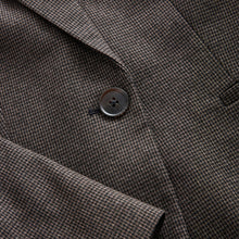 Load image into Gallery viewer, Brown Tailored Checked Single Breasted Blazer
