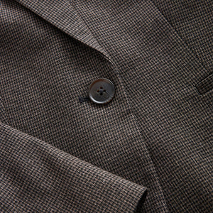 Brown Tailored Checked Single Breasted Blazer
