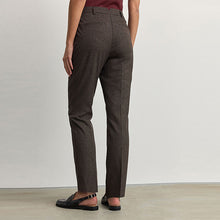 Load image into Gallery viewer, Brown Tailored Checked Slim Trousers

