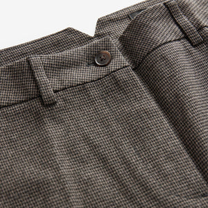 Brown Tailored Checked Slim Trousers