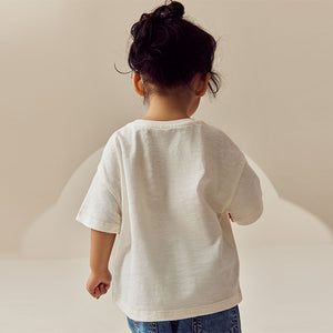 White Flower Short Sleeve 100% Cotton T-Shirt (3mths-6yrs)