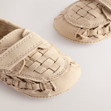 Load image into Gallery viewer, Neutral Woven Loafer Baby Shoes (0-18mths)
