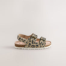 Load image into Gallery viewer, Animal Printed Standard Fit (F) Touch Fastening Strap Corkbed Sandals

