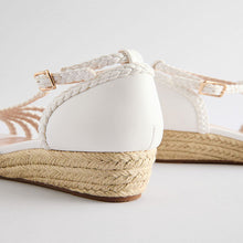 Load image into Gallery viewer, White Heeled Wedge Sandals
