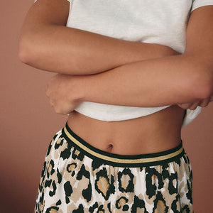 Cream Leopard Short Sleeve Pyjamas