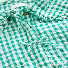 Load image into Gallery viewer, Green Gingham Check 100% Cotton Blouse (3-12yrs)
