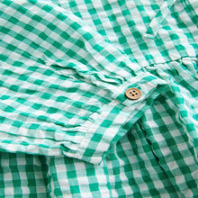 Load image into Gallery viewer, Green Gingham Check 100% Cotton Blouse (3-12yrs)
