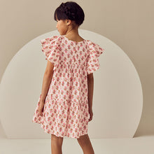Load image into Gallery viewer, Pink Printed Ruffle Summer Dress (3-12yrs)
