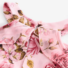 Load image into Gallery viewer, Pink Floral Cold-Shoulder Jumpsuit (3-12yrs)
