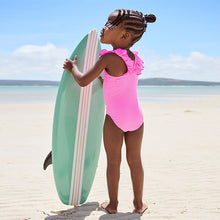 Load image into Gallery viewer, Pink Gingham Frill Shoulder Swimsuit (6mths-6yrs)
