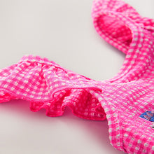 Load image into Gallery viewer, Pink Gingham Frill Shoulder Swimsuit (6mths-6yrs)
