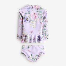 Load image into Gallery viewer, Lilac Purple Floral Sunsafe Swim Set (6mths-6yrs)
