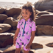 Load image into Gallery viewer, Purple Unicorn Sunsafe Swimsuit (6mths-6yrs)
