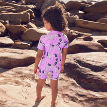Load image into Gallery viewer, Purple Unicorn Sunsafe Swimsuit (6mths-6yrs)
