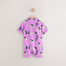 Load image into Gallery viewer, Purple Unicorn Sunsafe Swimsuit (6mths-6yrs)
