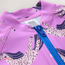 Load image into Gallery viewer, Purple Unicorn Sunsafe Swimsuit (6mths-6yrs)
