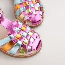 Load image into Gallery viewer, Rainbow Metallic Standard Fit (F) Fisherman Occasion Sandals
