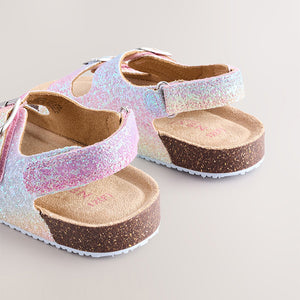 Multi Glitter Standard Fit (F) Corkbed Double Two Strap Sandals