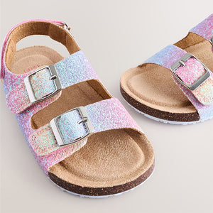 Multi Glitter Standard Fit (F) Corkbed Double Two Strap Sandals