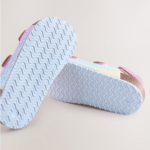 Multi Glitter Standard Fit (F) Corkbed Double Two Strap Sandals