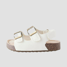 Load image into Gallery viewer, Neutral White Standard Fit (F) Corkbed Two Strap Sandals
