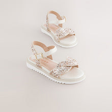 Load image into Gallery viewer, Ivory Glitter Occasion Sandals

